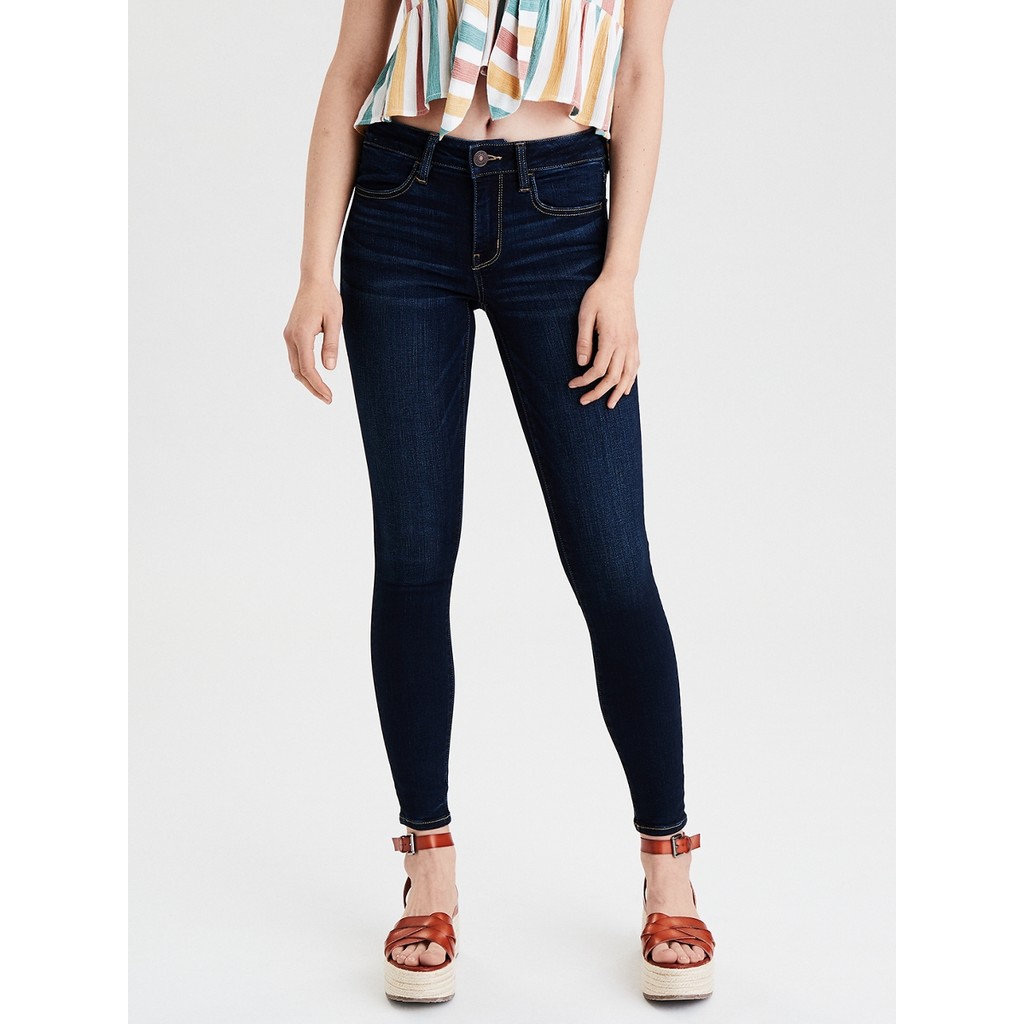 American Eagle กางเกงยีนส์ผู้หญิงเจกกิ้ง JEGGING สี DARKNESS FALLS - 043-2262-413