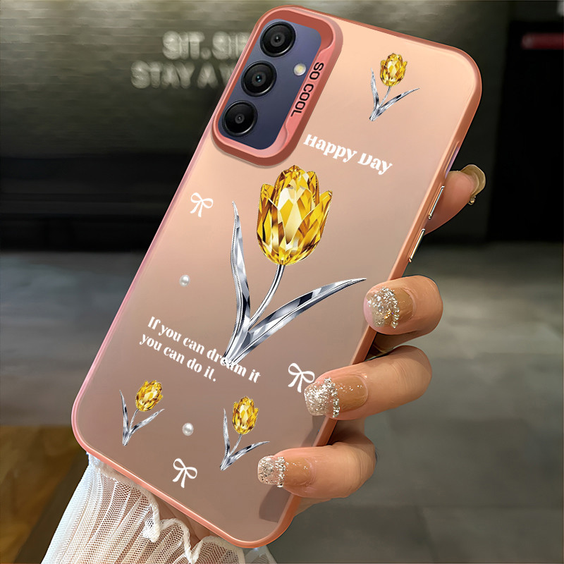 เคสสำหรับ Samsung A15 4G A15 5G M15 A25 A14 A13 A12 F12 M12 A11 M11 A10S M01S เคสโทรศัพท์แบบใหม่ดอกไม้กันกระแทก