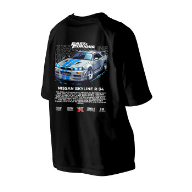 เสื้อยืด Skyline Gtr34 ไมโครไฟเบอร์