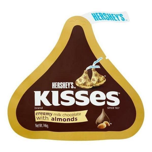 HERSEY KISSES MILK CHOCOLATE ALMONDS 14G