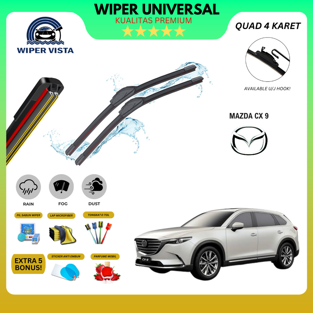 Mazda Cx-9 Quad ที่ปัดน้ําฝนกระจกรถยนต์ฟรี 5 โบนัส