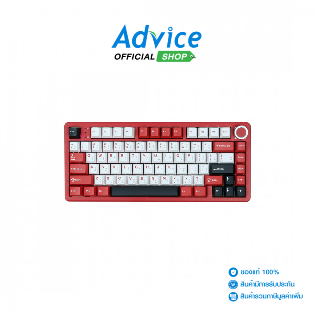 AULA KEYBOARD WIRELESS FIRE75 PINK BLACK RED (TTC PURPLE SWITCH/BLUETOOTH) - A0178057