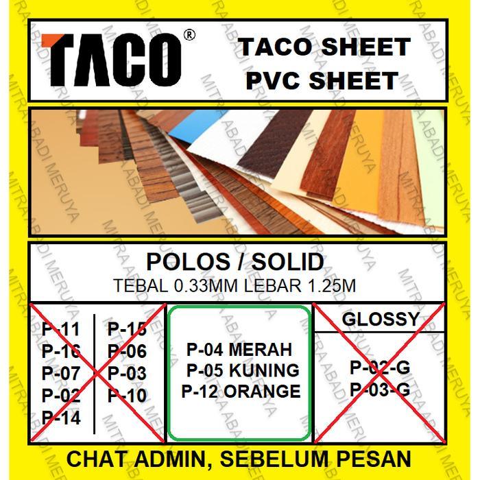 Taco Sheet Plain Solid P04/P05/P12 PVC Sheet Deco Sheet พร้อมส่ง