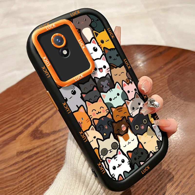 เคสสำหรับ VIVO Y02 Y02A Y02T Y11 2023 เคสโทรศัพท์แมวซิลิโคนกันกระแทก