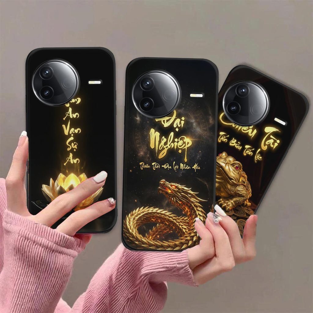 เคส Poco F7 / F7 Pro / F7 Ultra พร้อมการประดิษฐ์ตัวอักษรเพื่อสันติภาพของจิตใจ โชคลาภ และโชคลาภ