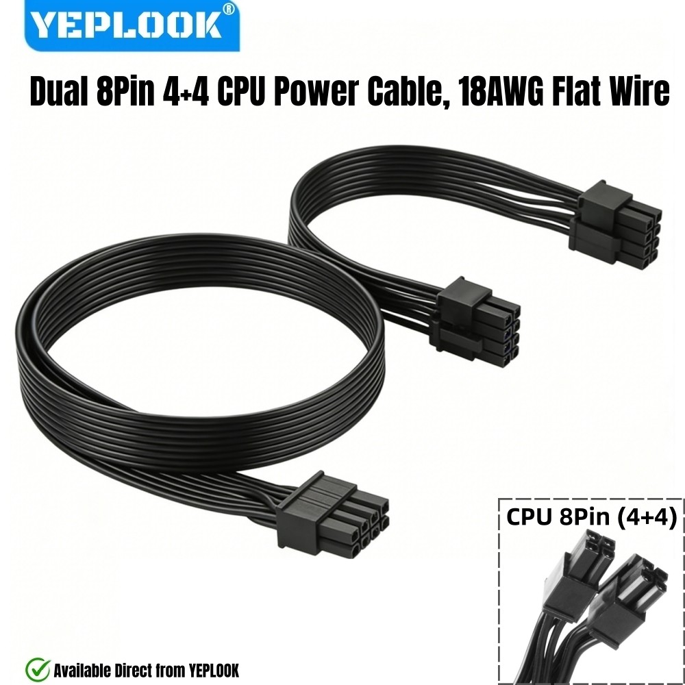 YEPLOOOK EPS/ATX12V สายไฟ CPU คู่ 2x 8Pin (4+4) สําหรับ Corsair HX1200, HX1000, HX850, HX750 HX PLAT