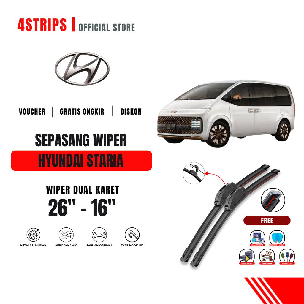 ที่ปัดน้ําฝนกระจกรถยนต์ Hyundai Staria Dual ฟรี 5 โบนัส