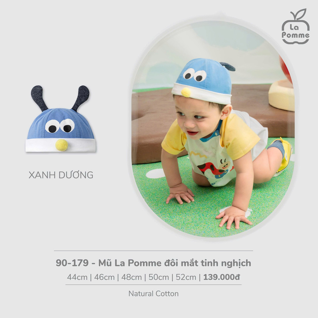 (44CM-52CM) La Pomme – หมวก La Pomme สําหรับเด็กทารกลายตาแสนซน นุ่ม เบา ให้ความอบอุ่นได้ดี - LF45B F