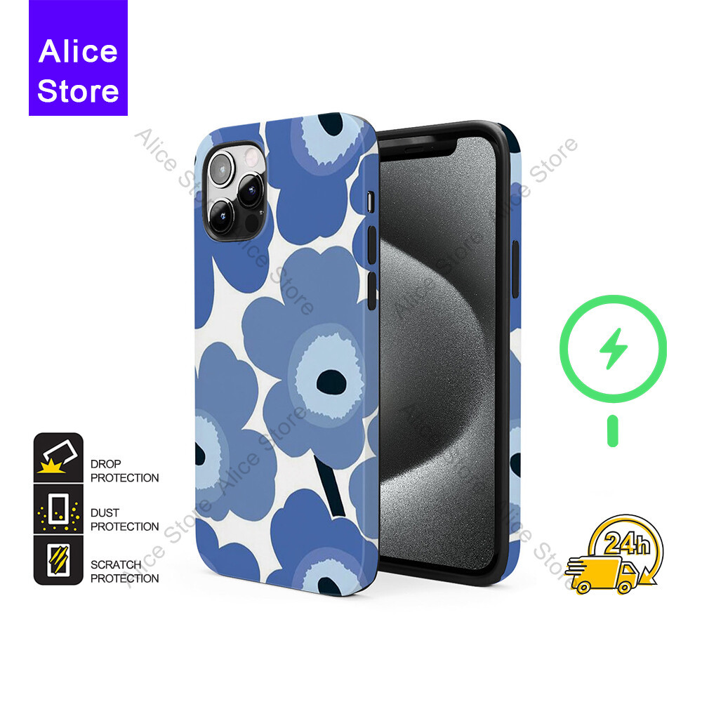 ดอกไม้เคสโทรศัพท์สําหรับ iPhone 17 Pro Max / iPhone 16 Pro Max / 15 Pro Max / 13 เคสป้องกัน M268