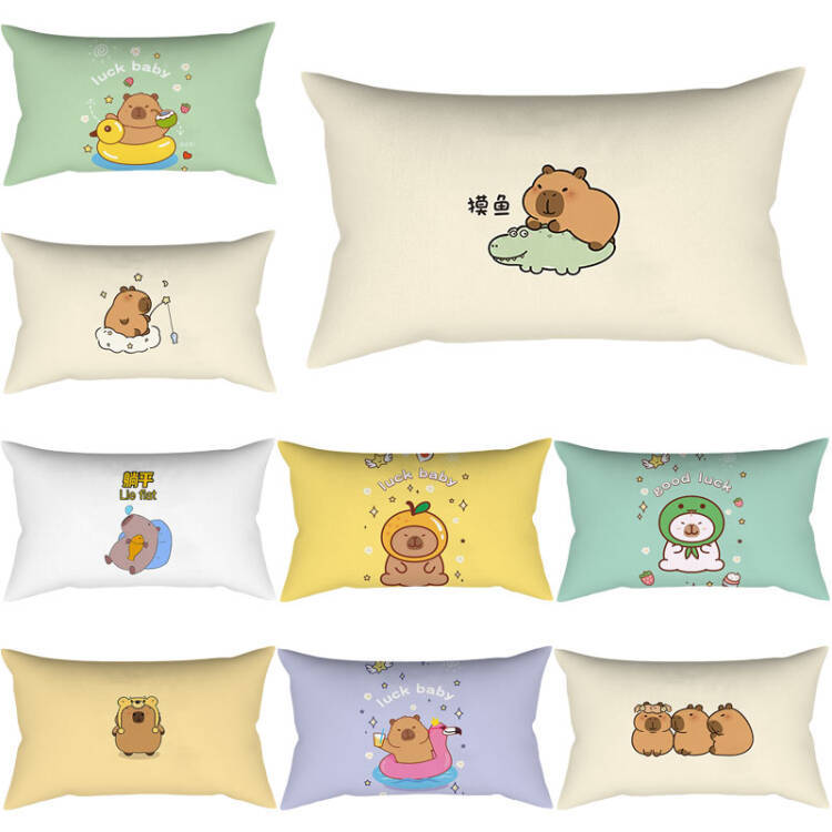 50x30 ซม./74x48 ซม. Capybara ด้านเดียวพิมพ์โยนหมอนรถ Cusion ตกแต่งบ้านปลอกหมอน