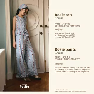 lookbookpetite rosie pants (adult) blue pommette กางเกงเอวยางยืด รุ่น rosie สี blue pommette