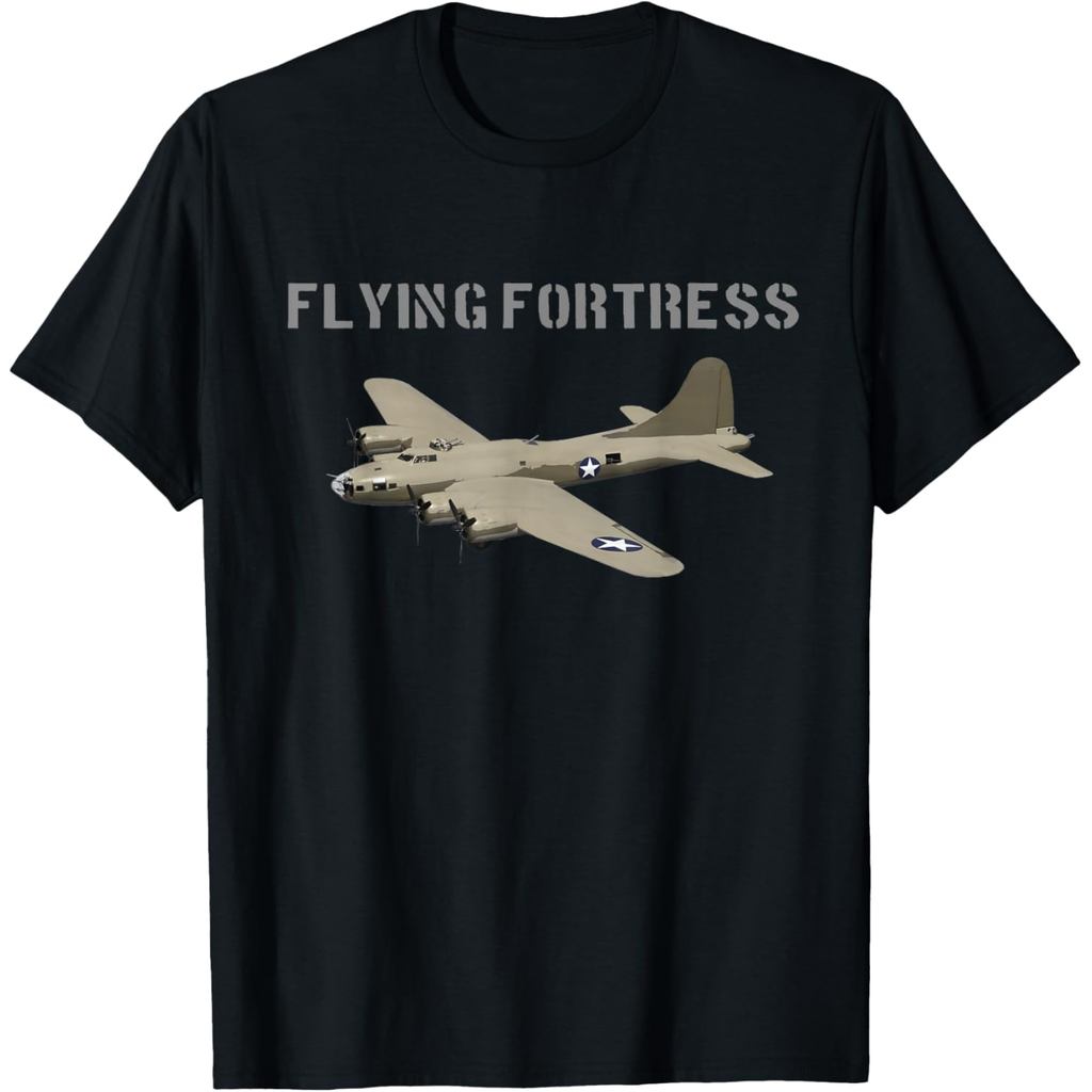 เสื้อยืดผ้าฝ้ายผู้ชาย ออกแบบ B-17 Flying Fortress bomber