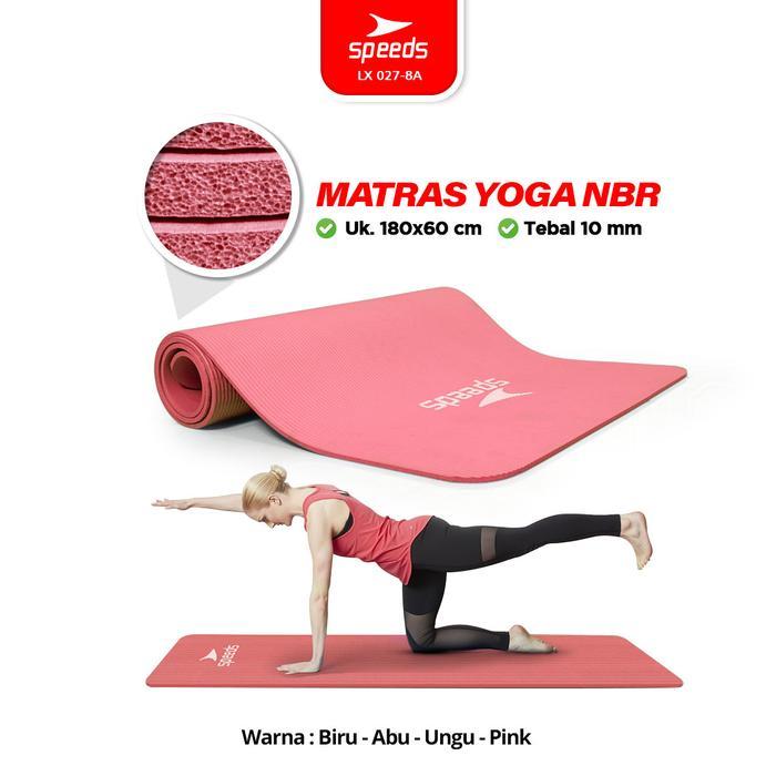SPEEDS เสื่อโยคะ NBR หนา 10 มม. Anti-Slip โยคะพิลาทิส Gym MAT SNI มาตรฐาน 027-8A