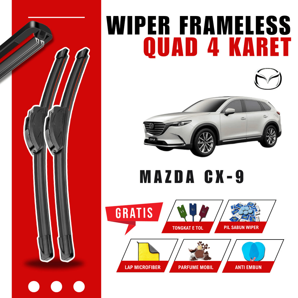 Mazda Cx-9 Quad ที่ปัดน้ําฝนกระจกรถยนต์ฟรี 5 โบนัส