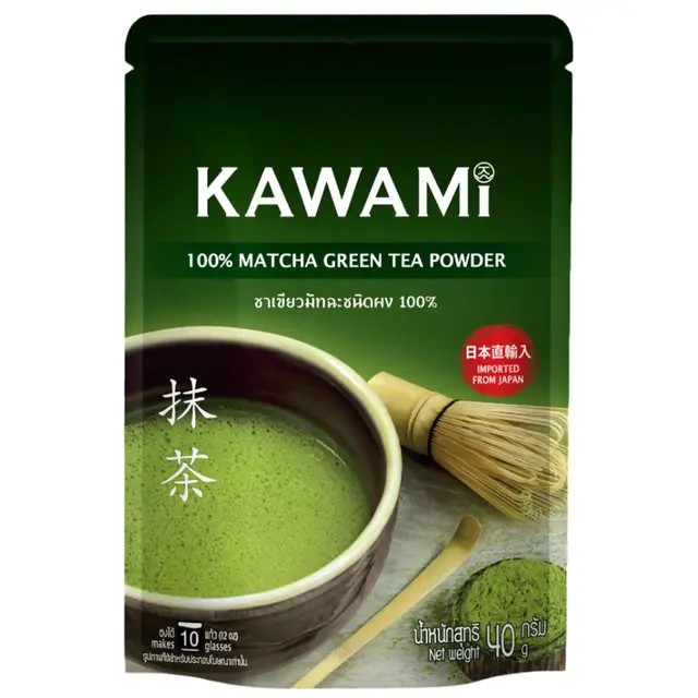🏹 คาวามิชาเขียวมัทฉะชนิดผง 40กรัม 🌠 Kawami Matcha Green Tea Powder 40g. ⋆ 8859479405449 ✳️ ของแห้งแล