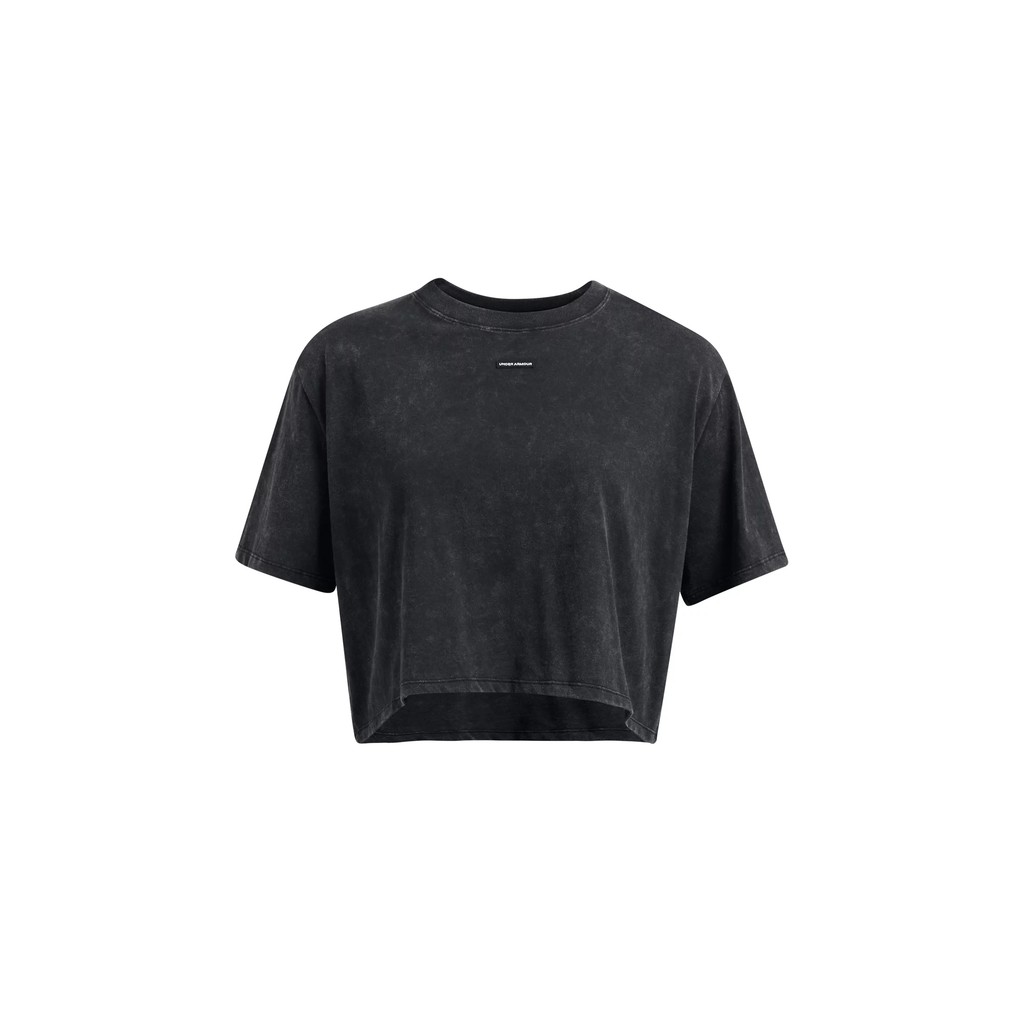 Under Armour เสื้อคร็อปแขนสั้นทรงหลวมสำหรับผู้หญิง UA Wash Logo — صورة 3