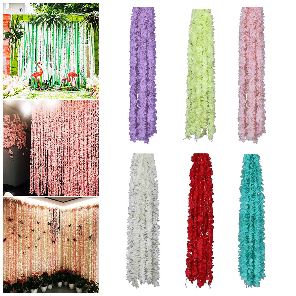 Covergirl ประดิษฐ์ Wisteria ดอกไม้ Garland Faux Wisteria แขวนดอกไม้สําหรับงานแต่งงาน Arch Wall ตกแต่