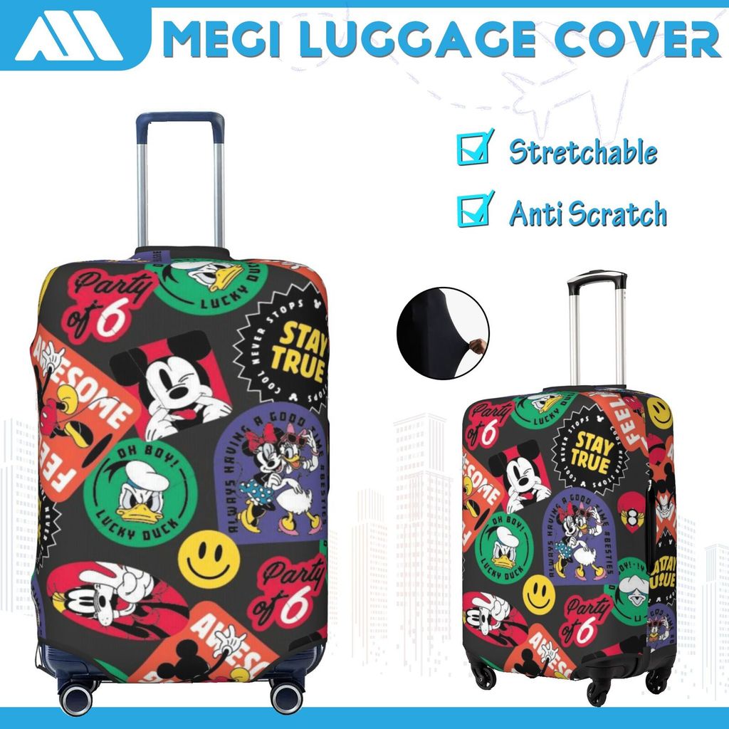 ผ้าคลุaมกระเป๋าเดินทาง ผ้าสแปนเด็กซ์ แบบยืดหยุ่น ยืดหยุ่น  Disney  Mickey Mouse Travel Luggage Cover