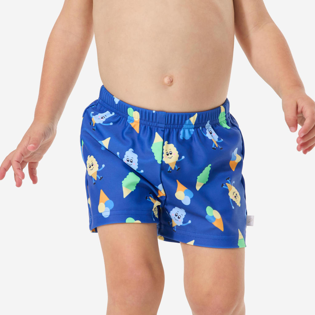 กางเกงผ้าอ้อมว่ายน้ำแบบซักได้สำหรับเด็กเล็ก (สีน้ำเงิน ลายไอศกรีม) - ฟ้าคราม | Baby washable nappy s