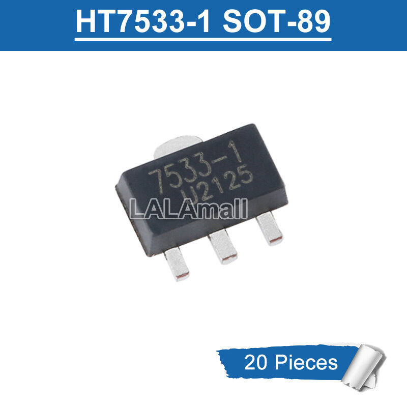20pcs 7533-1 HT7533 HT753-1 SOT-89 HT7533-A SOT89 SMD 3.3V/0.1A ตัวควบคุมแรงดันไฟฟ้า LDO ชิป IC ใหม่