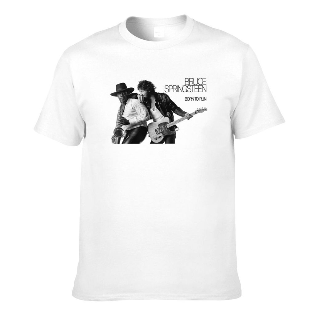 แฟชั่นพิมพ์ Bruce Springsteen & The E Street Band Tour Born To Run Casual Tshirt สําหรับผู้ชาย