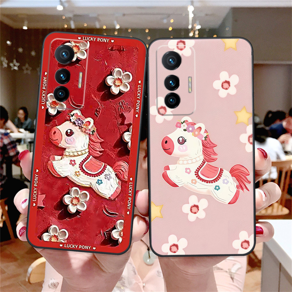 เคส Vivo X70 / X70 PRO ลายม้าลัคกี้ปีใหม่น่ารัก