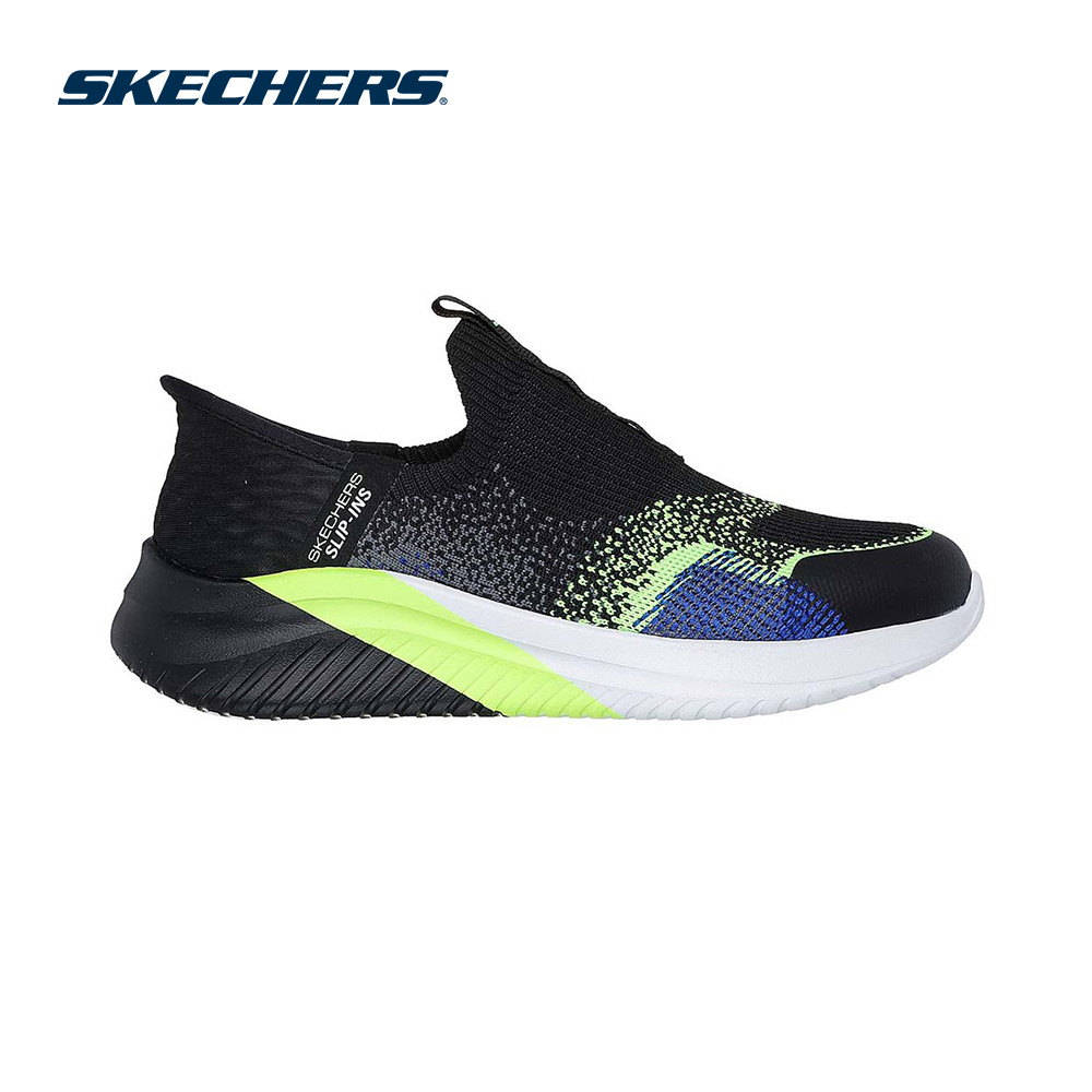 Skechers สเก็ตเชอร์ส รองเท้าเด็กผู้ชาย Boys Slip-Ins Ultra Flex 3.0 Vector-Brisk Shoes - 403889L-BBLM (latest)