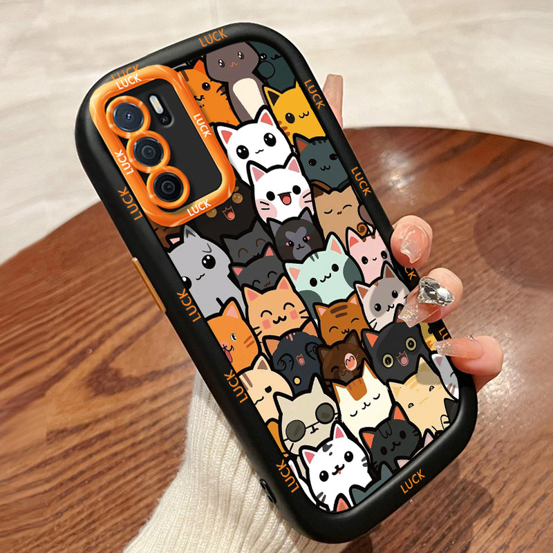เคสสำหรับ OPPO A16 A16s A54s เคสโทรศัพท์แมวซิลิโคนกันกระแทก