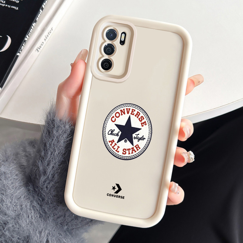 เคสสำหรับ OPPO A16 A16s A54s เคสโทรศัพท์แบรนด์อินเทรนด์สามสีซิลิโคนกันกระแทก