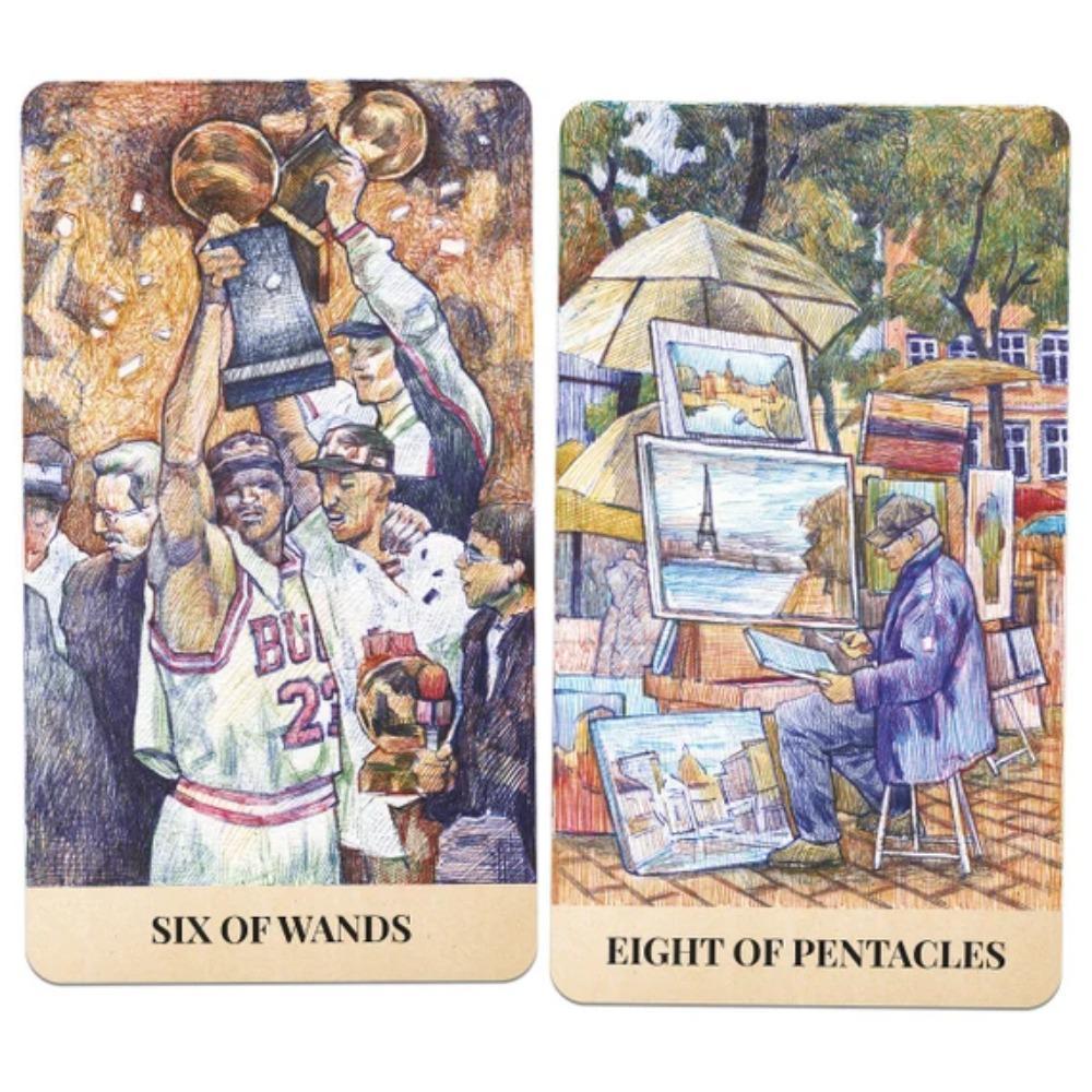 12*7ซม. City Labyrinth Tarot, 78 ใบ Tarot Deck | Indy Tarot Pen วาดเกี่ยวกับ Life In New York In The Early 2000s ราคา ถูกที่สุด ดีลบีเคเค แกลเลอรีภาพที่ 6