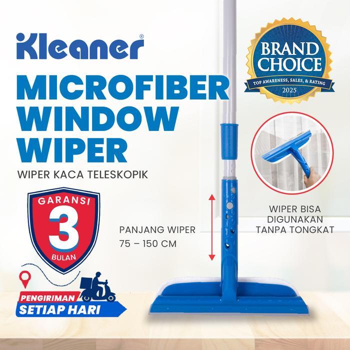 2 in 1 Telescopic Glass Wiper Cleaner ไมโครไฟเบอร์หน้าต่าง Wiper เครื่องมือทําความสะอาดหน้าต่าง K190