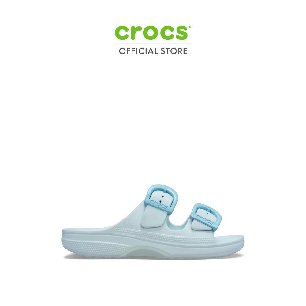 CROCS รองเท้าแตะผู้หญิง SATURDAY ENAMEL BUCKLE SANDAL รุ่น 212867-5EA - VAPOR ICE