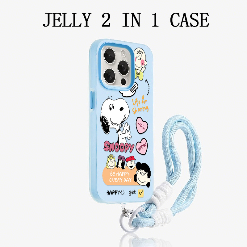 GANTUNGAN Snoopy และเด็กผู้หญิง Blue Jelly 2 In 1 เคส Vivo Y400 V60 Lite V70 Fe Y21D Y05 Y29 5G Y19S