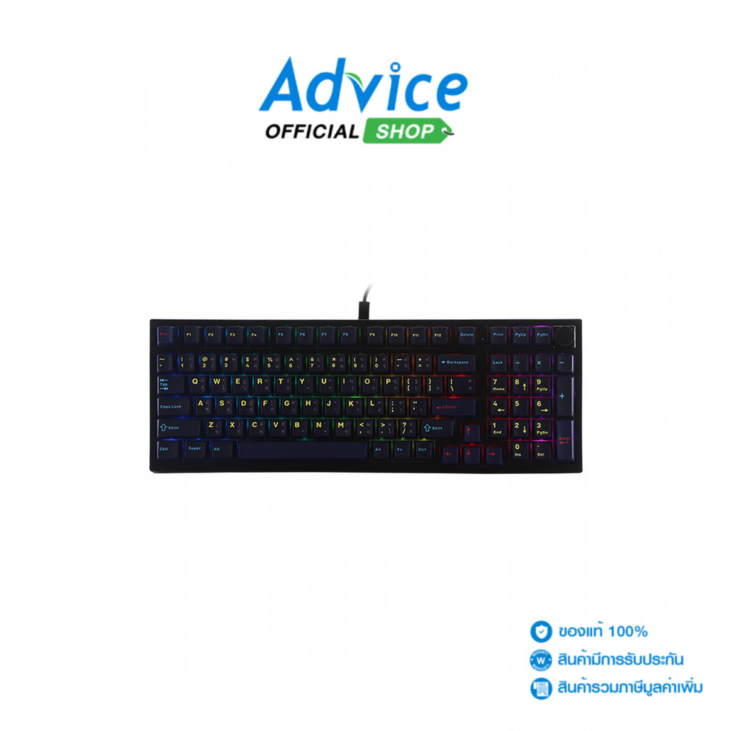 HELLO KEYBOARD (คีย์บอร์ด) WIRELESS GANSS HS98T PRO V.2 GG17 (SOUL SILVER SWITCH) - A0171834