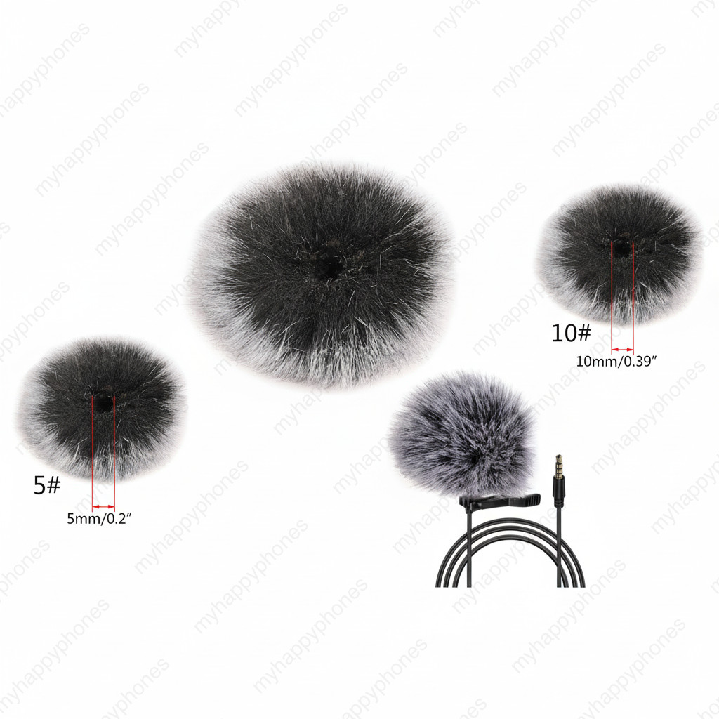 ขนเฟอร์กันลมสำหรับไมโครโฟน 2 ขนาด 5mm/10mm อุปกรณ์เสริมกันลมเข้าไมค์ สำหรับไมค์หนีบปกเสื้อ ไมค์คาดหัว