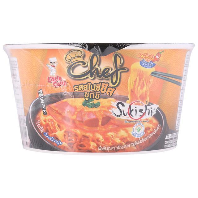 🍓 ลิตเติ้ลกุ๊กบะหมี่กึ่งสำเร็จรูปรสสไปซี่ชีสซูกิชิ 70กรัม 🍒 Little Cook Instant Noodles Chef Spicy C