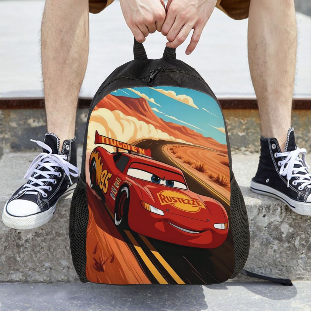 กระเป๋าเป้สะพายหลัง Lightning McQueen2 กระเป๋าแล็ปท็อปสําหรับเดินทางความจุขนาดใหญ่ นักเรียน Daypack 