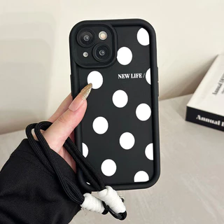 เคสสำหรับ iPhone 6 Plus 6s Plus 7 Plus 8 Plus SE 2020 X Xr Xs Max เคสโทรศัพท์เรียบง่ายวงกลมสามสีซิลิโคนสายคล้องกันกระแทก