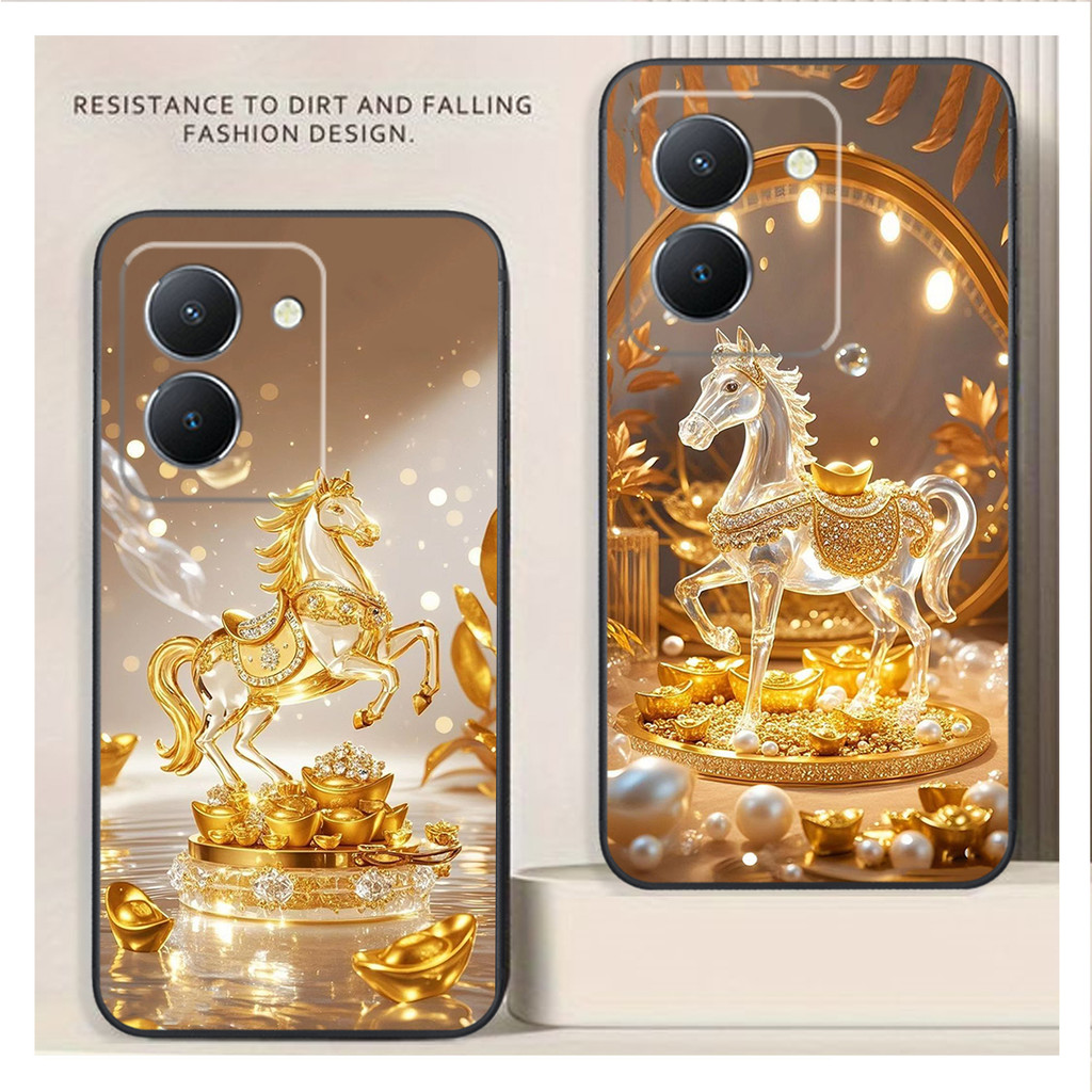 เคสสําหรับ Vivo Y36 / Y76 / Vivo Y78 / VIVO Y78 5G พร้อมพิมพ์ม้าฟอร์จูนปีใหม่