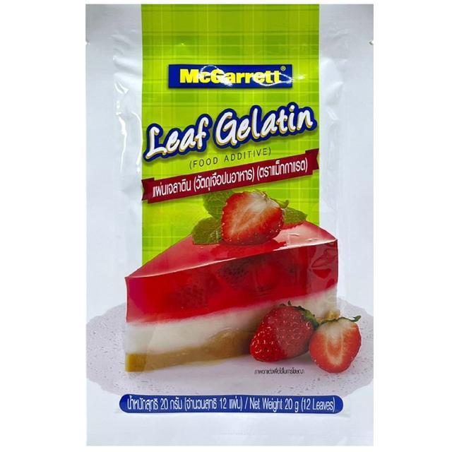 🌷 แม็กกาแรตเจลาตินแผ่น 20กรัม 🍃 8850358374696 🌻 McGarrett Leaf Gelatin 20g. 🌿 ของแห้งและเครื่องปรุง