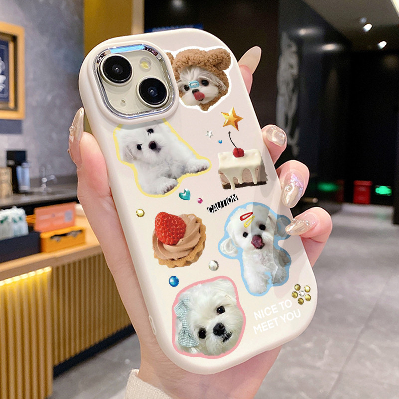 เคสสำหรับ iPhone 6 Plus 6s Plus 7 Plus 8 Plus X Xs Max Xr 11 Pro Max เคสโทรศัพท์สุนัขเค้กกันกระแทกกลมและอ้วน ราคา ถูกที่สุด ดีลบีเคเค แกลเลอรีภาพที่ 6