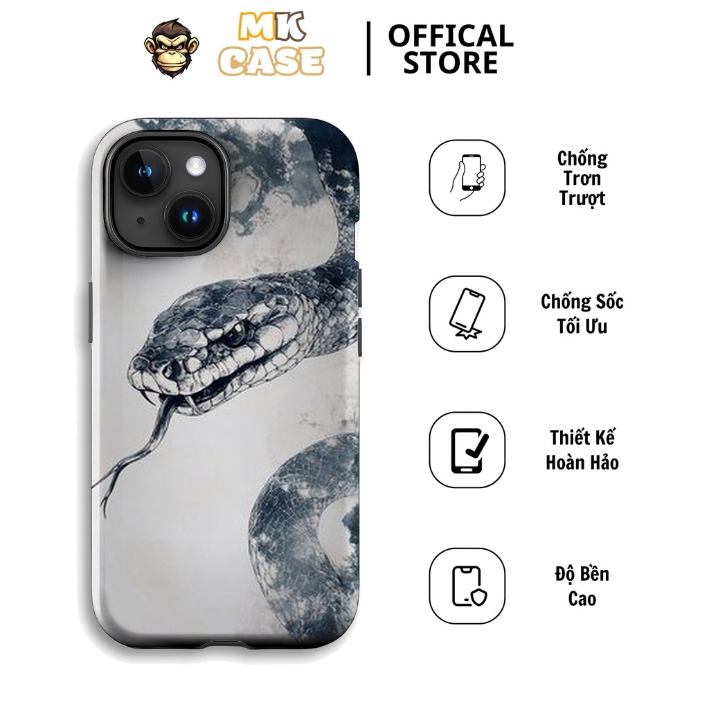 Cool and Luxurious MK CASE ราคาถูก Blue Snake Head Tiger Leopard iPhone Phone CASE