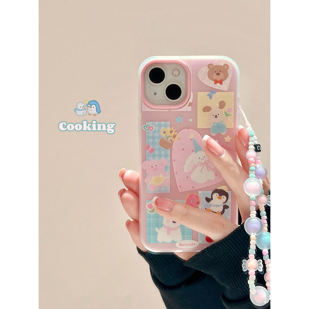 สาวสัตว์สีชมพู Jelly สี 2 In 1 Love ปลอก Hp Oppo Note 80 A6t Pro 5G A6s A6X Reno 15F 15 5G A6 A6 Pro