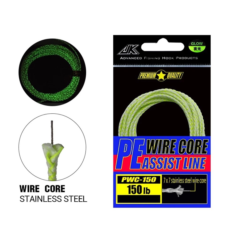 [HOT] 60/90/120/150LB Luminous Fishing Assist Line PE สําหรับเชือกถักแกนกลวง