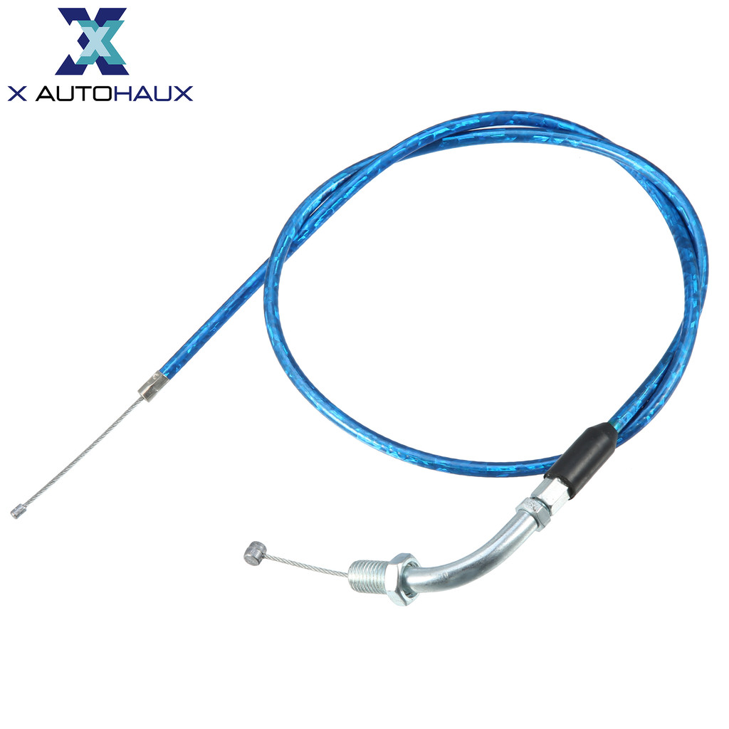 X AUTOHAUX สายคันเร่ง 34 รถจักรยานยนต์ข้อศอกสายคันเร่ง Universal Fit สําหรับ 50cc 70cc 90cc 110cc 125cc 250cc ATV Quad Go Kart Mini Pit Bike สีฟ้า