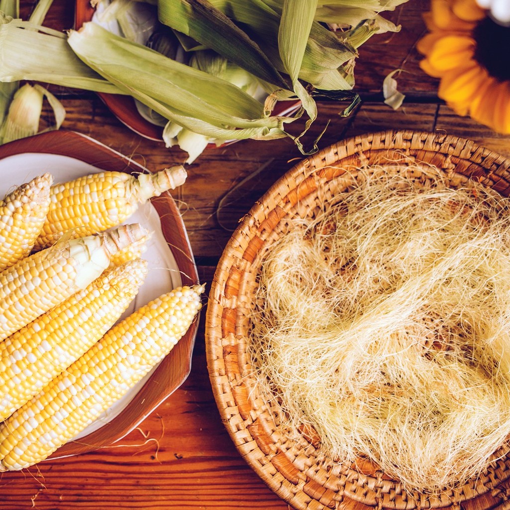 หนวดข้าวโพด CORN SILK ชนิดแบบแห้ง แบบชิ้น 50 กรัม