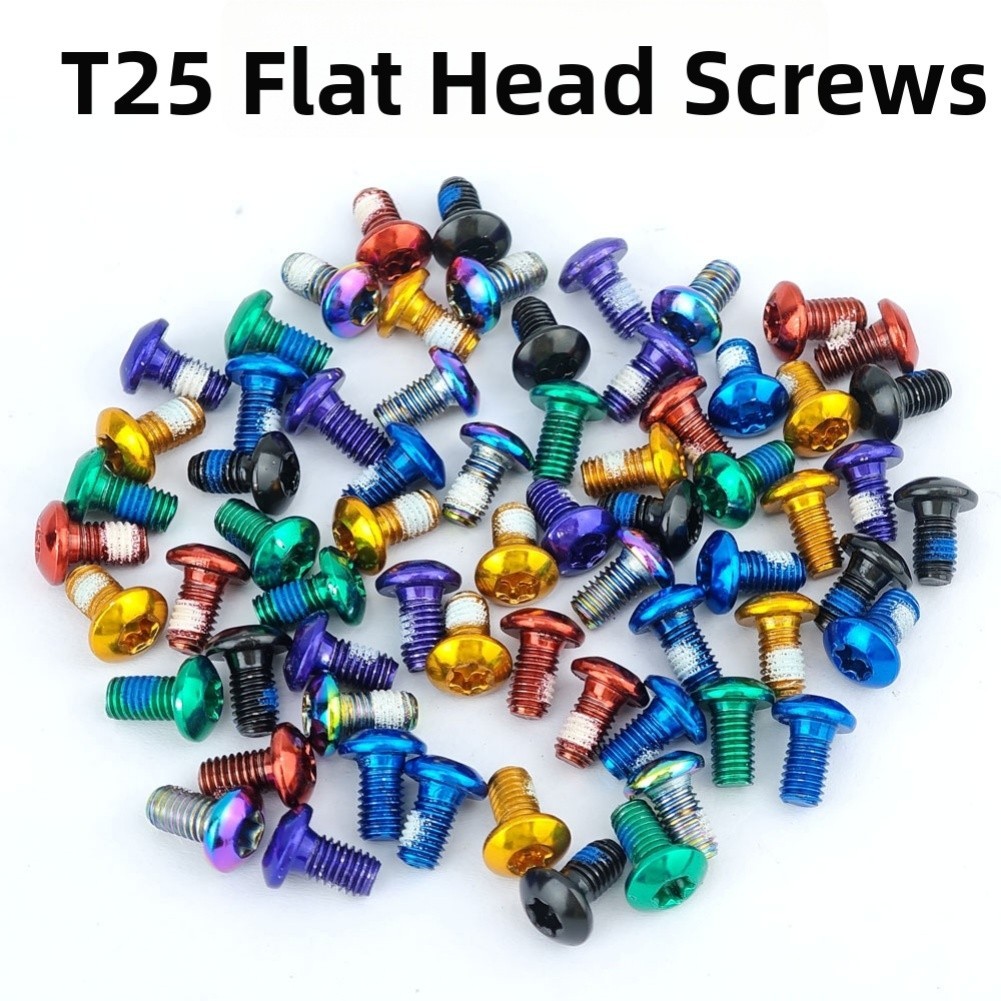 น็อตดิสก์เบรกจักรยาน 12 ชิ้น, สกรู T25 Torx9 มม. ยึดแผ่นเหล็ก T25 Torx