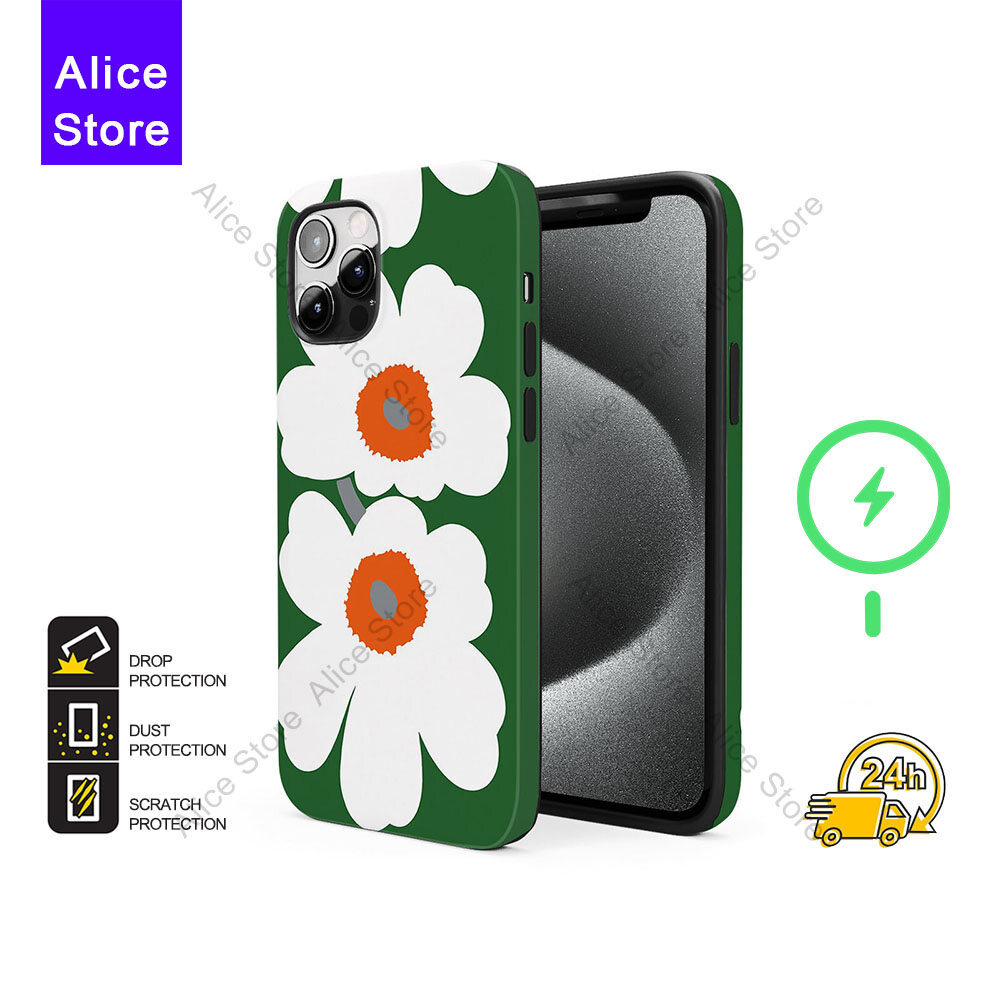 ดอกไม้เคสโทรศัพท์สําหรับ iPhone 17 Pro Max / iPhone 16 Pro Max / 15 Pro Max / 13 เคสป้องกัน M516