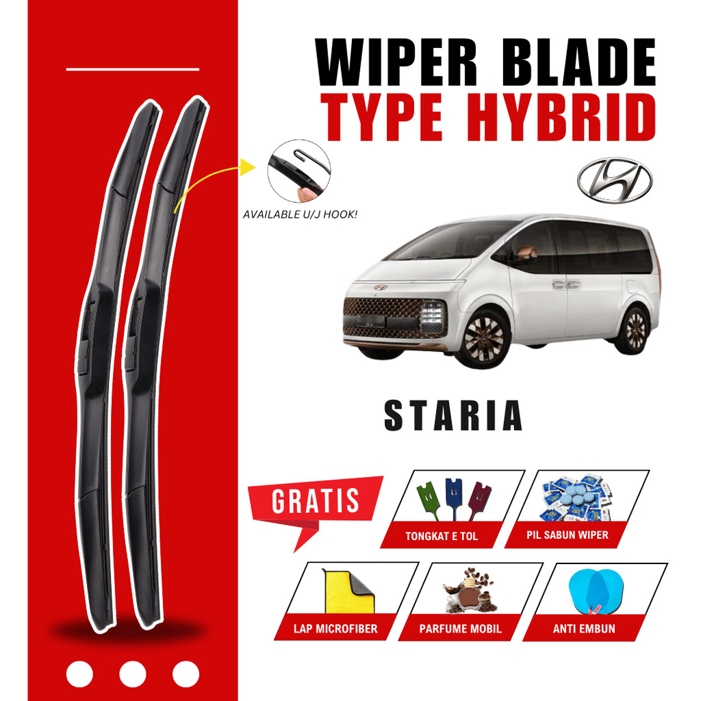 ที่ปัดน้ําฝนกระจกรถยนต์ Hyundai Staria Hybrid ฟรี 5 โบนัส