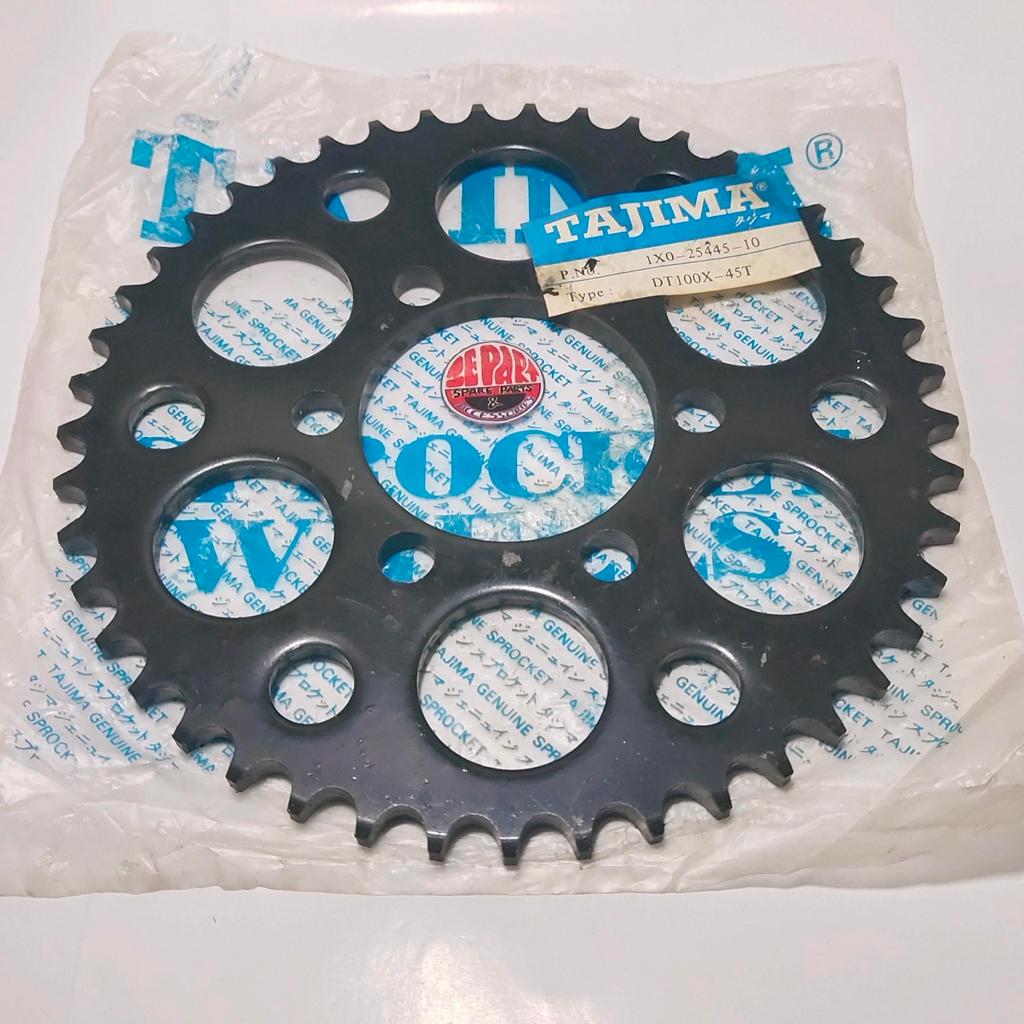 เกียร์หลัง DT100 DT100X 45T 428 เกียร์หลัง Yamaha Trail Limited Item Rare Item Classic Motorcycle อะ